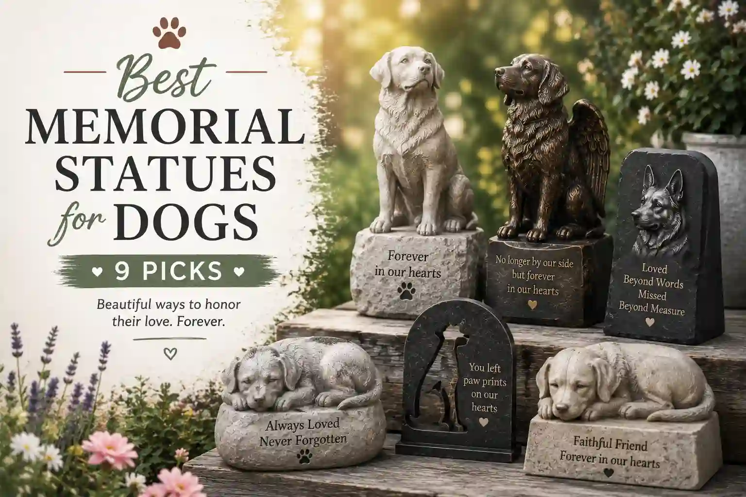 Best Memorial Statues for Dogs- featured image